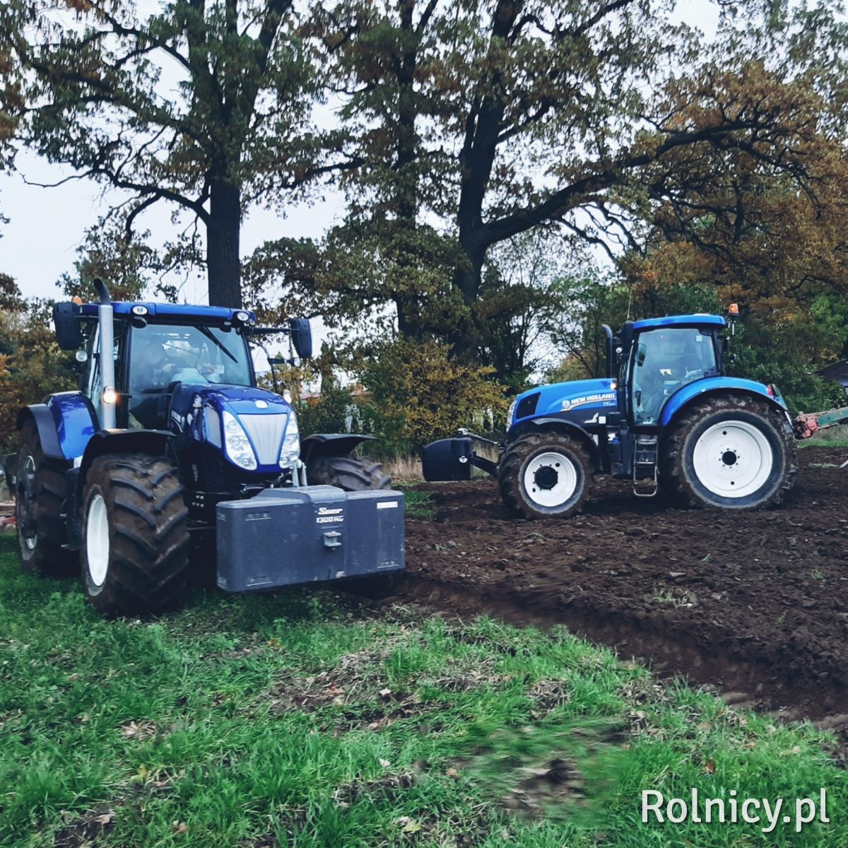 Mokra orka , Gr Gawrych ,Ciągnik na dwa koła 2x New holland