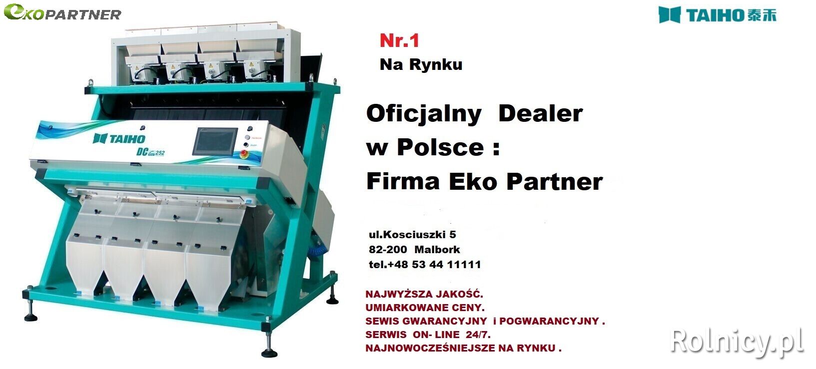 Sortownik Optyczny /Color Sorter/ S.PRECISION Nr1.na Rynku