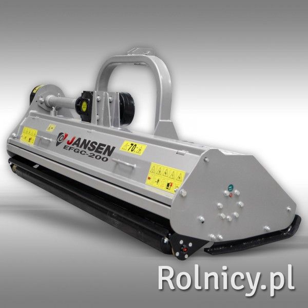 KOSIARKA BIJAKOWA Z UNOSZONĄ POKRYWĄ: szerokość robocza 200cm. Uzbrojenie : bijak łopatka 800g