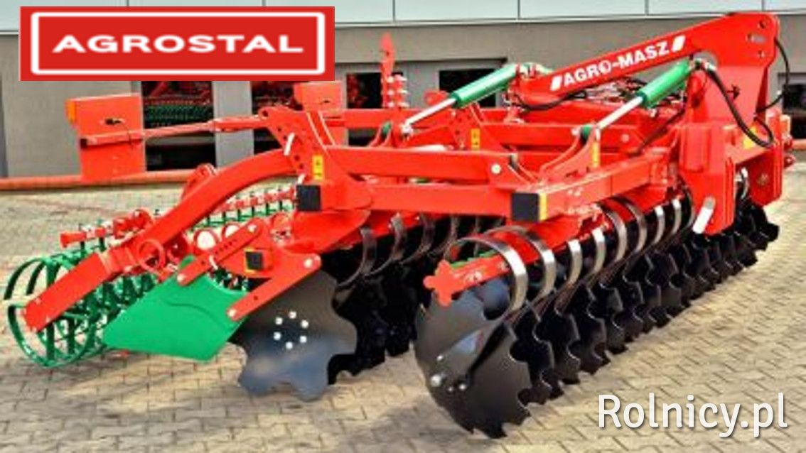 Brona talerzowa 5,0m AGRO-MASZ składana hydraulicznie zab. gumowe 4,0 6,0