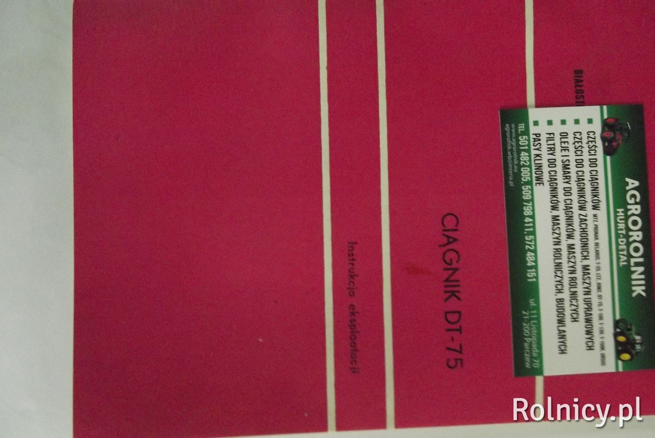 Instrukcja eksploatacji DT 75 .