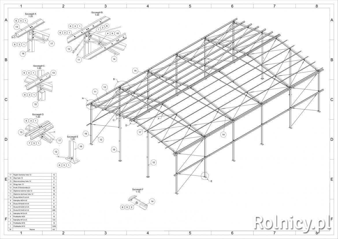12x20 Konstrukcja stalowa hali hala nowa z projektem stal garaż magazyn obora kurnik garaż