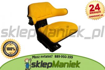 Siedzenie amortyzowane john deere eko-skóra żółte(eco-109a)+podłokietniki Akkomsan