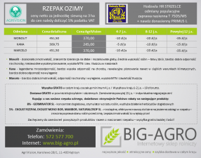 Rzepak ozimy Kana (j.s. na 3 ha) HR STRZELCE