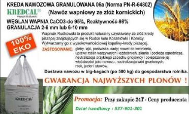 Nawóz Wapniowy KREDCAL 06a granulat 100% eco