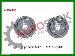 Felga przednia MTZ Belarus 11,2x20 5/8 szpilek Oryginał KPL2 sztuki