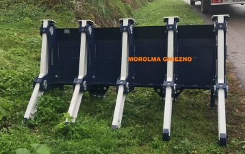 Brona leśna zgrabiarka do gałęzi FK MACHINERY do lasu 5 zębów grabie leśne z dociskiem spych biomasy
