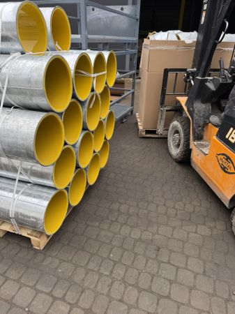 Rury spustowe do zboża wyłożone