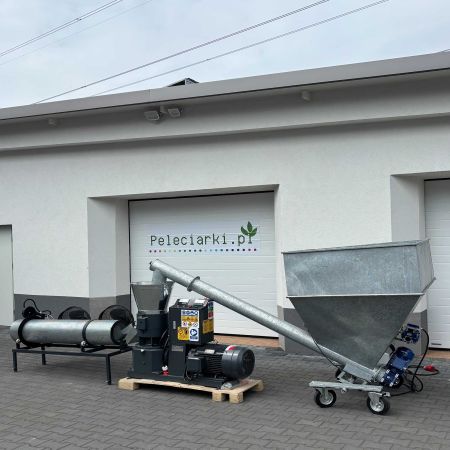 MAŁA LINIA PRODUKCYJNA PELET BRYKIET GRANULAT 800kg/h DREWNO TROCINA TRAWA